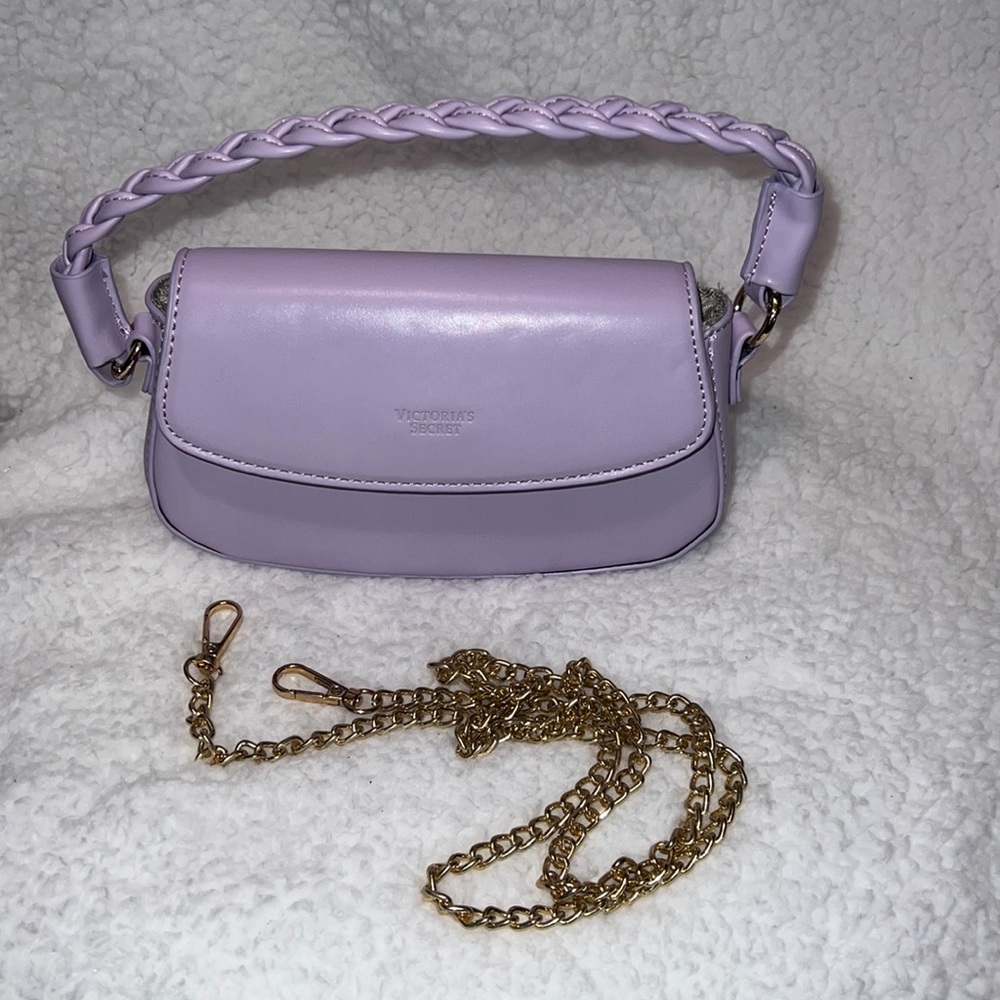 Victoria Secret Lavender w Braided Strap Handbag + extra Strap ~ NWT
